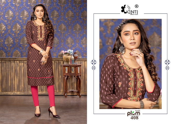 Kinti Plum 4 Casual Wear Rayon Wholesale Kurti Collection 